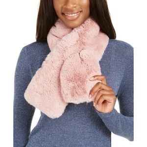 Inc NWT International Concepts Faux Fur Pull Through Scarf Soft Cozy Blush New